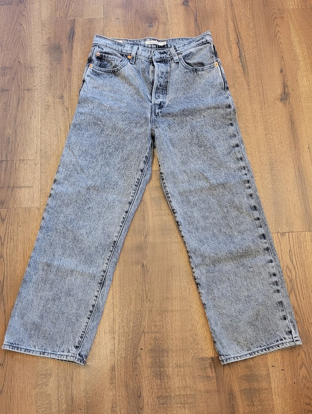 Levis Ribcage Grey Wash Jeans:28